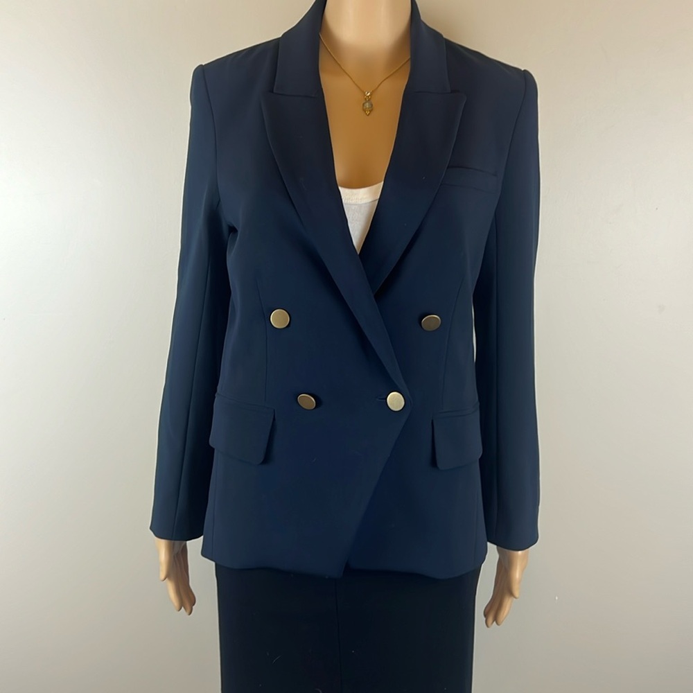 L'Agence Classic Navy Double Breasted Blazer